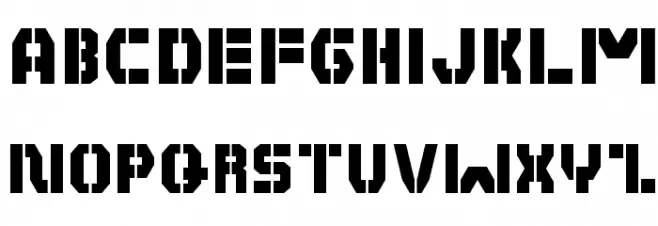 Habesha stencil फ़ॉन्ट अपरकेस
