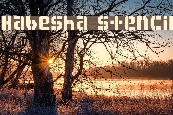 Habesha stencil Font examples