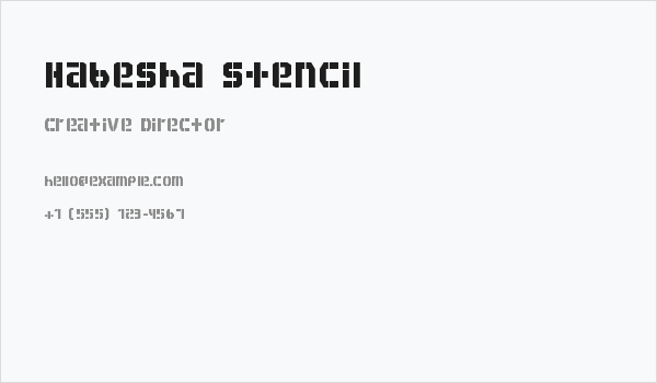 Habesha stencil Business Card
