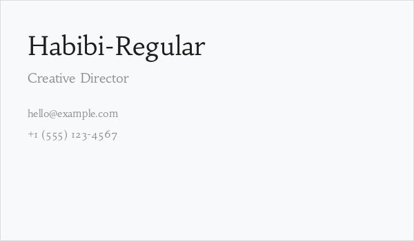Habibi-Regular Business Card