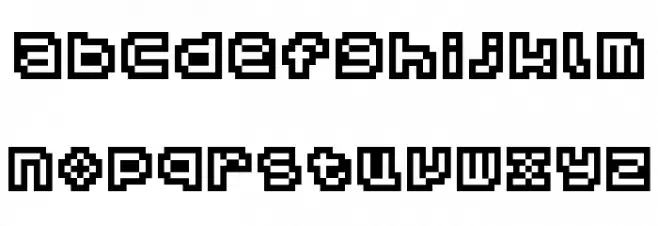 Hachicro Schriftart Kleinbuchstaben