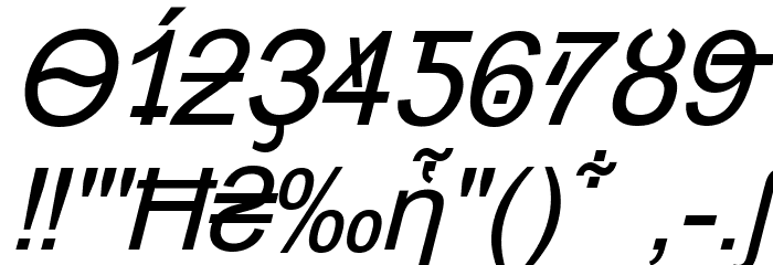 Hack Attack Italic Font OTHER CHARS
