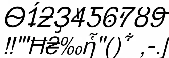 Hack Attack Light Italic Font OTHER CHARS