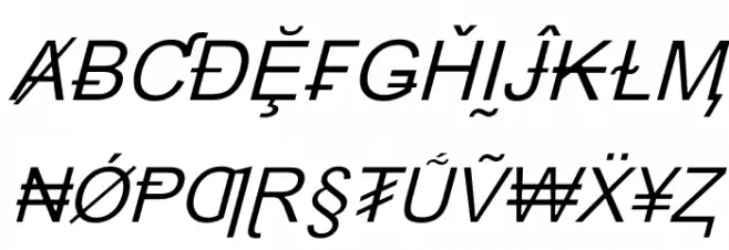 Hack Attack Light Italic Font Litere mari