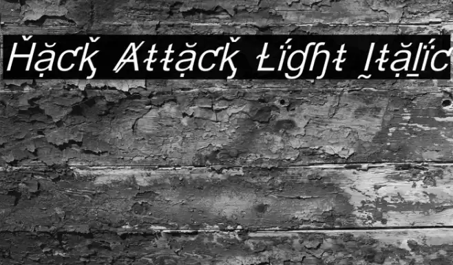 Hack Attack Light Italic Font examples