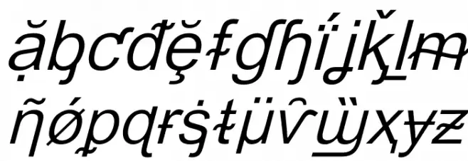 Hack Attack Light Italic फ़ॉन्ट लोअरकेस