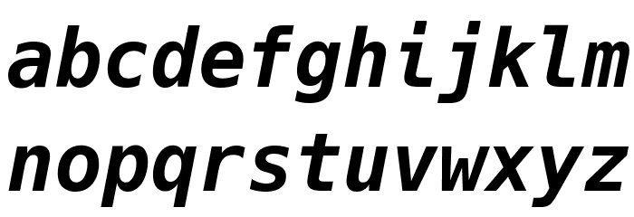 Hack Bold Italic Font LOWERCASE