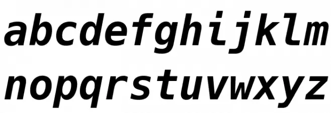 Hack Bold Italic Font LOWERCASE
