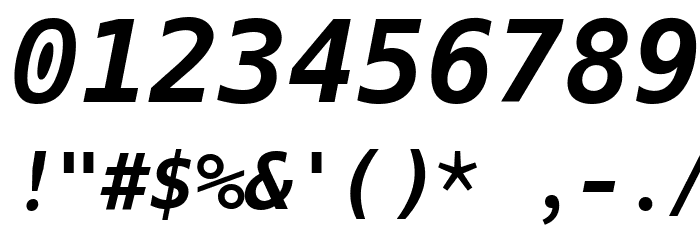 Hack Bold Oblique Шрифта ДРУГИЕ символов