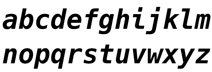 Hack Bold Oblique Шрифта строчной