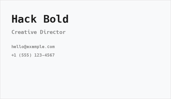 Hack Bold Business Card