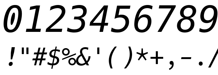 Hack Italic フォント その他の文字