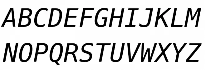 Hack Italic फ़ॉन्ट अपरकेस