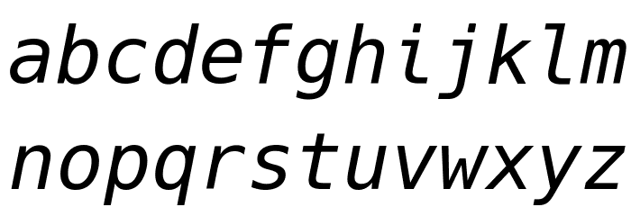 Hack Italic フォント 小文字