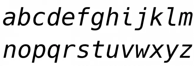 Hack Italic 字体 小写