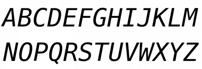 Hack Oblique Schriftart Groß