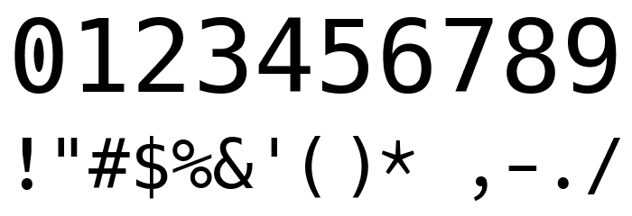 Hack Regular Font OTHER CHARS