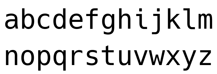 Hack Regular Font LOWERCASE