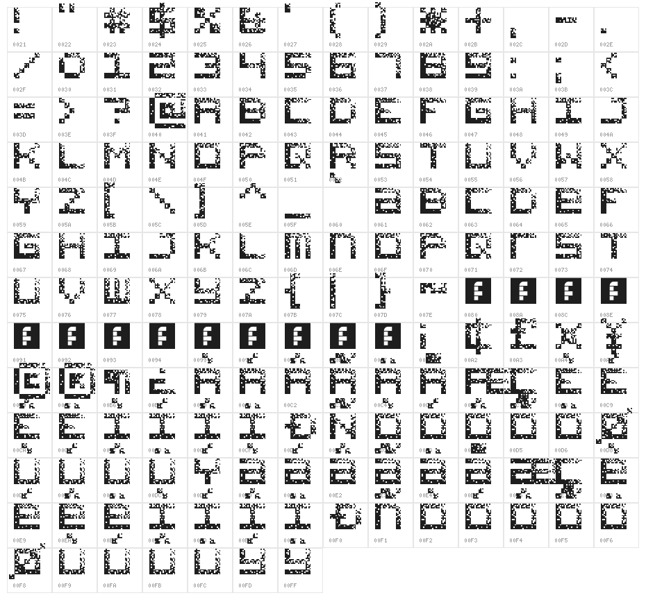 Hacked CRT Regular Character Map