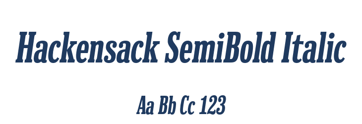 Hackensack SemiBold Italic Font Preview