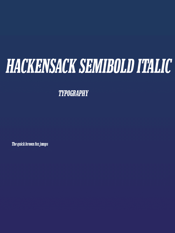 Hackensack SemiBold Italic Poster