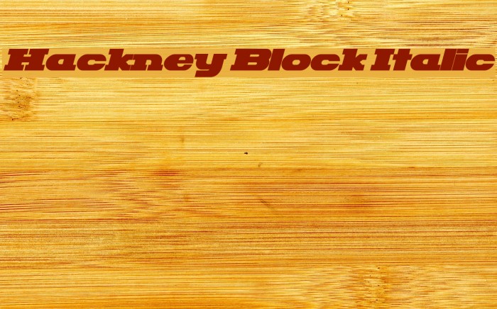Hackney Block Italic Font examples