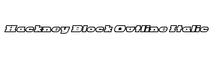 Hackney Block Outline Italic Font