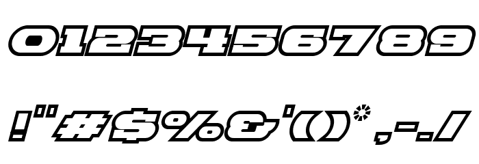 Hackney Block Outline Italic Font OTHER CHARS