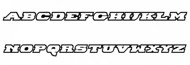 Hackney Block Outline Italic Polices MAJUSCULES