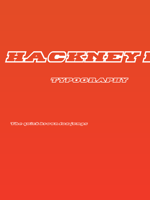 Hackney Block Outline Italic Poster