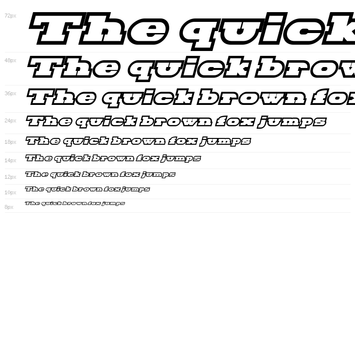 Hackney Block Outline Italic Waterfall