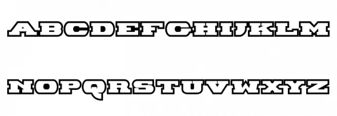 Hackney Block Outline フォント 大文字