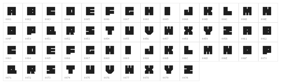 Haco Font-Black Character Map