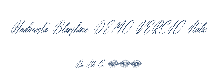 Hadinesta Blarfhine DEMO VERSIO Italic Font Preview