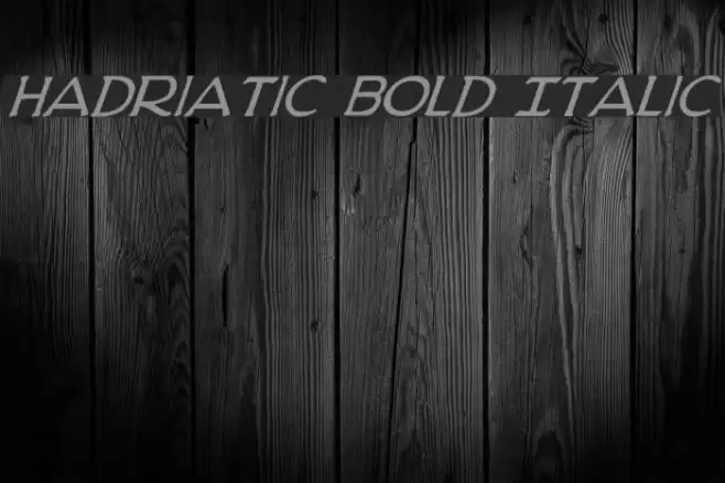 Hadriatic Bold Italic Font examples