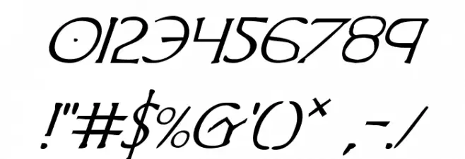 Hadriatic Italic Font OTHER CHARS