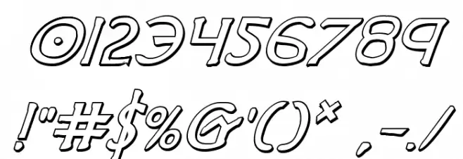 Hadriatic Shadow Italic Font OTHER CHARS