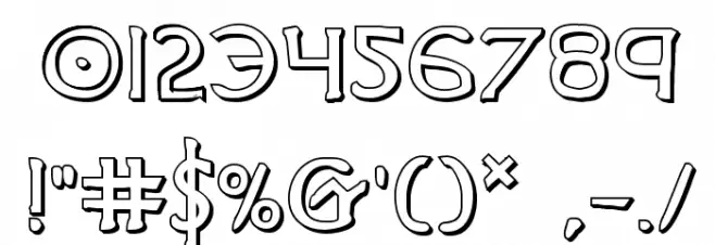 Hadriatic Shadow Font OTHER CHARS