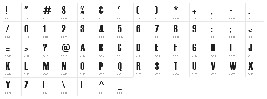 Haettenschweiler Character Map