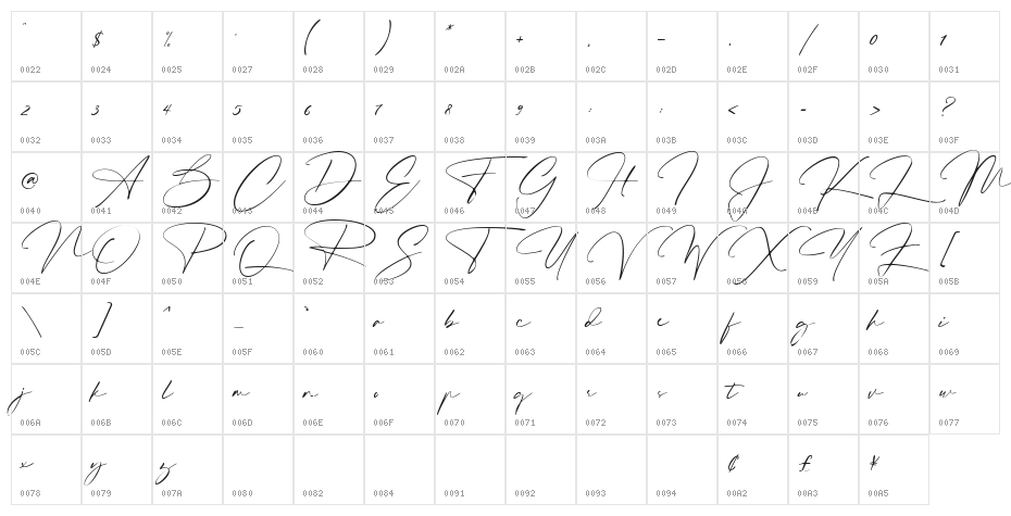 Hafidz Free Personal Use Character Map