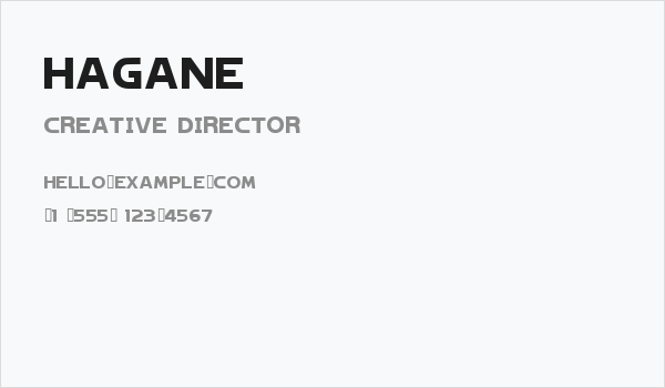 Hagane Business Card