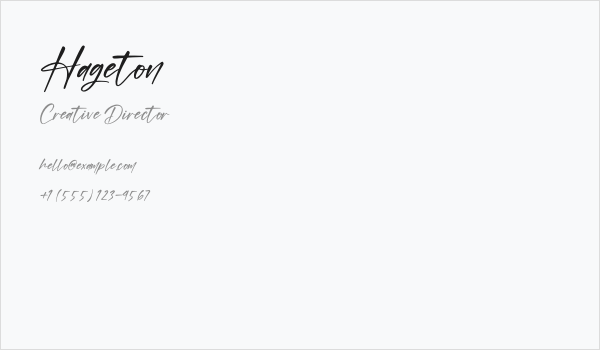 Hageton Business Card