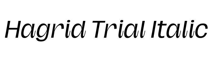 Hagrid Trial Italic  les polices de caractères gratuit tlcharger