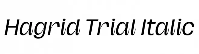 Hagrid Trial Italic  नि: शुल्क फ़ॉन्ट्स डाउनलोड