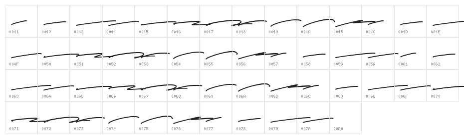 Haguiesta Swash Character Map