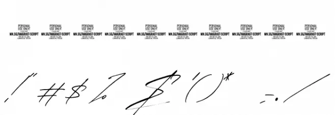 Haigrast Script PERSONAL USE Regular Font OTHER CHARS
