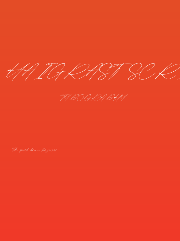 Haigrast Script PERSONAL USE Regular Poster