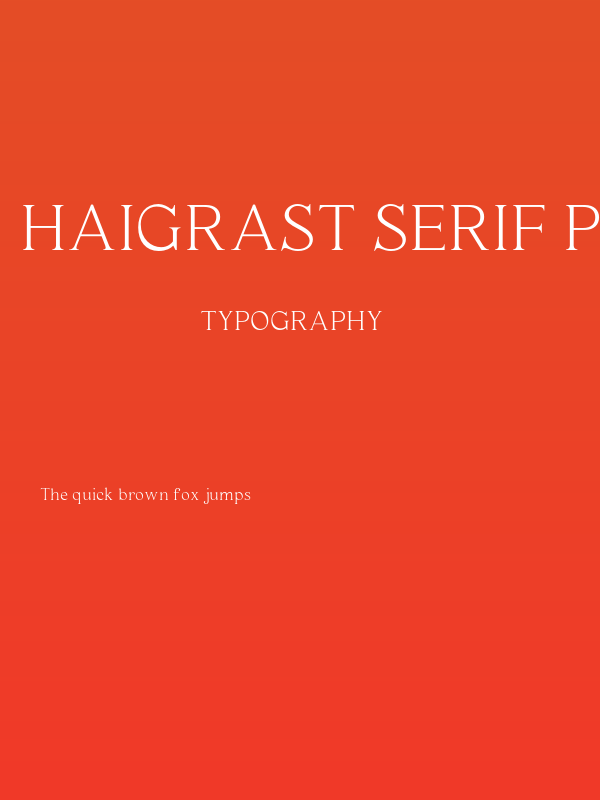 Haigrast Serif PERSONAL USE Regular Poster