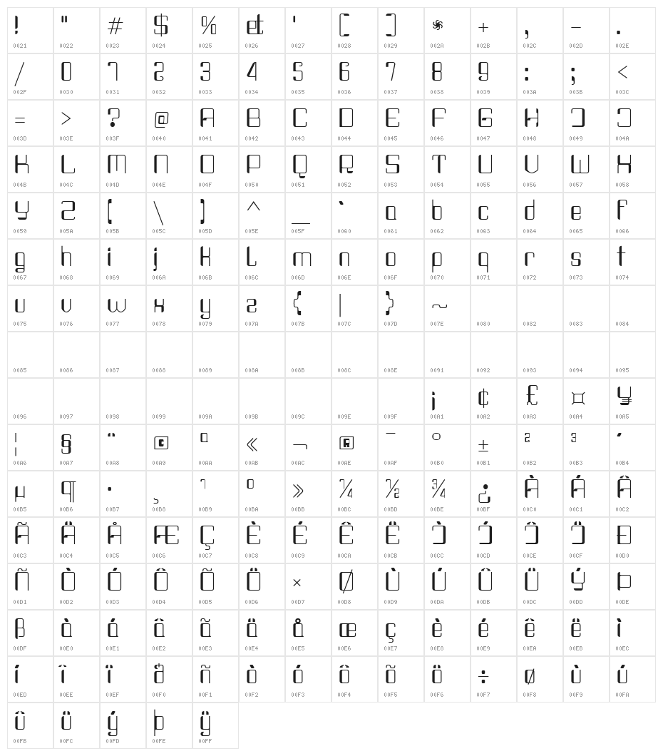 Haike  Regular Character Map