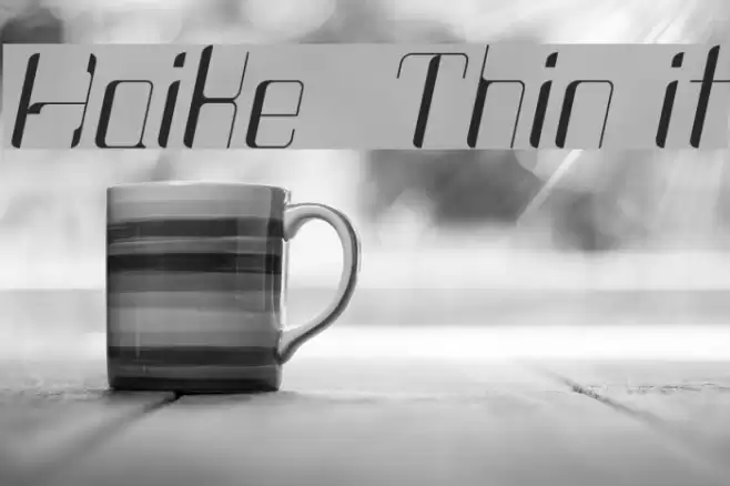 Haike  Thin it Font examples